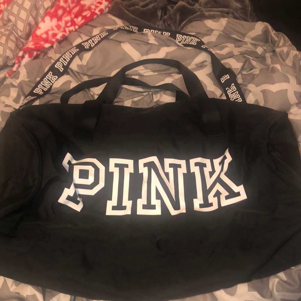 Pink duffel bag